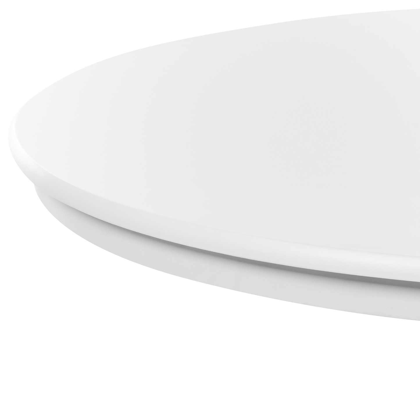 White Rubberwood Round Dining Table 120cm Diameter Vintage Pedestal With Four Curved Legs