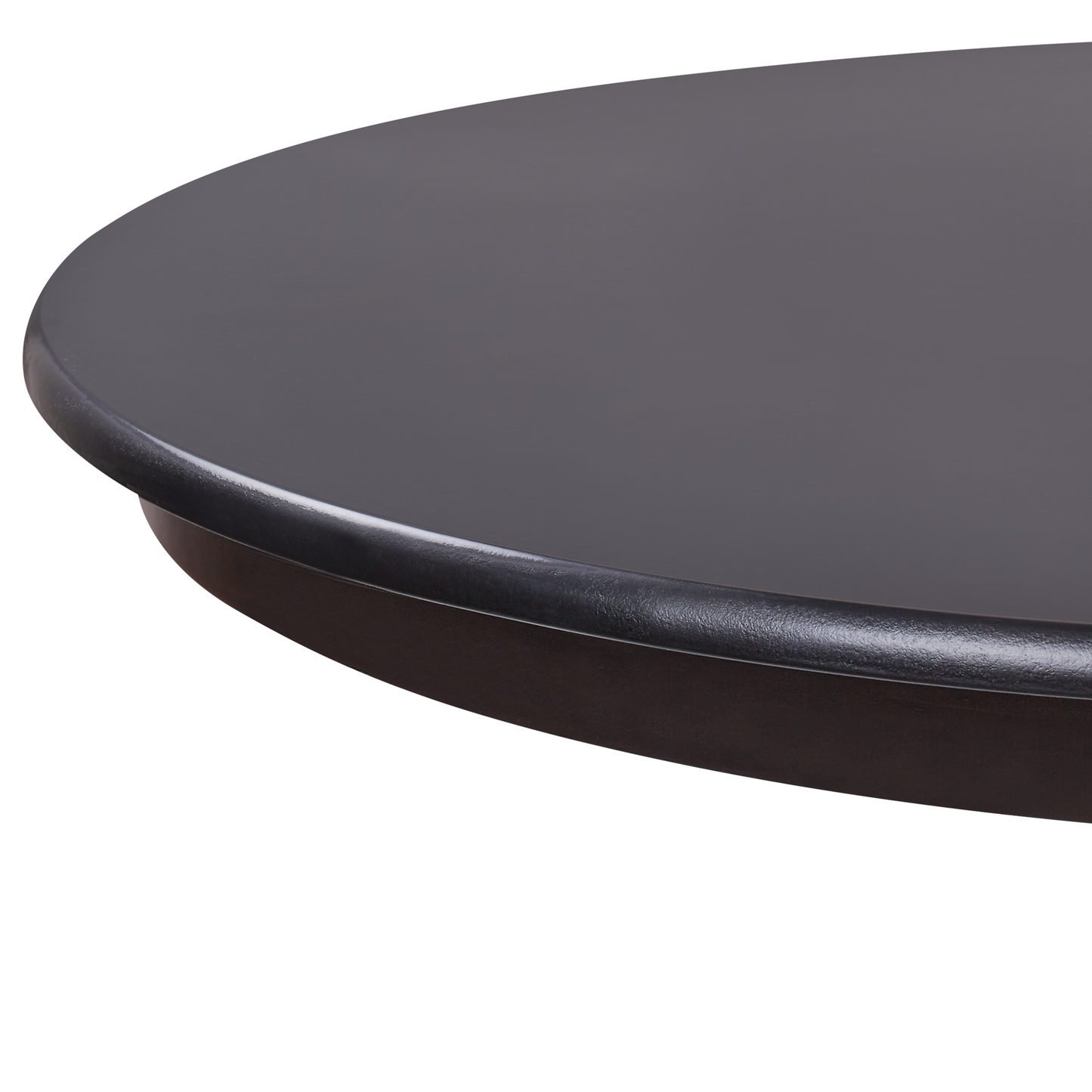 Dining Table Black Rubberwood Round 100cm Vintage Pedestal With Four Curved Legs
