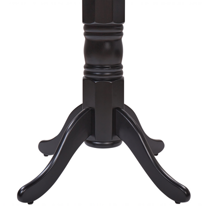 Dining Table Black Rubberwood Round 100cm Vintage Pedestal With Four Curved Legs