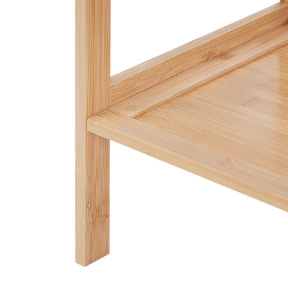 Bamboo Bathroom Shelf Unit 4 Shelf 1 Door Light Brown