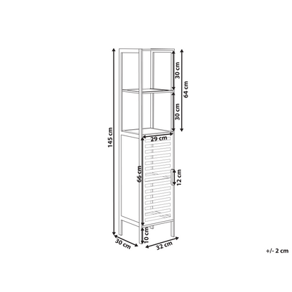 Minimalist Bathroom Shelving Unit With Door Light Brown