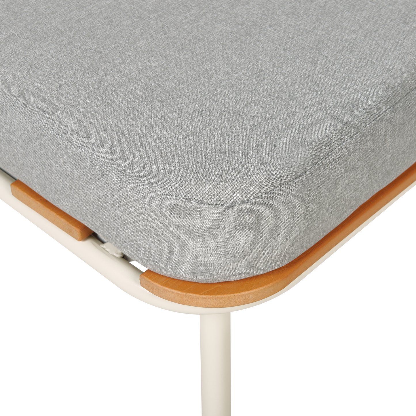 Garden Ottoman White Aluminium Frame 74 x 74cm