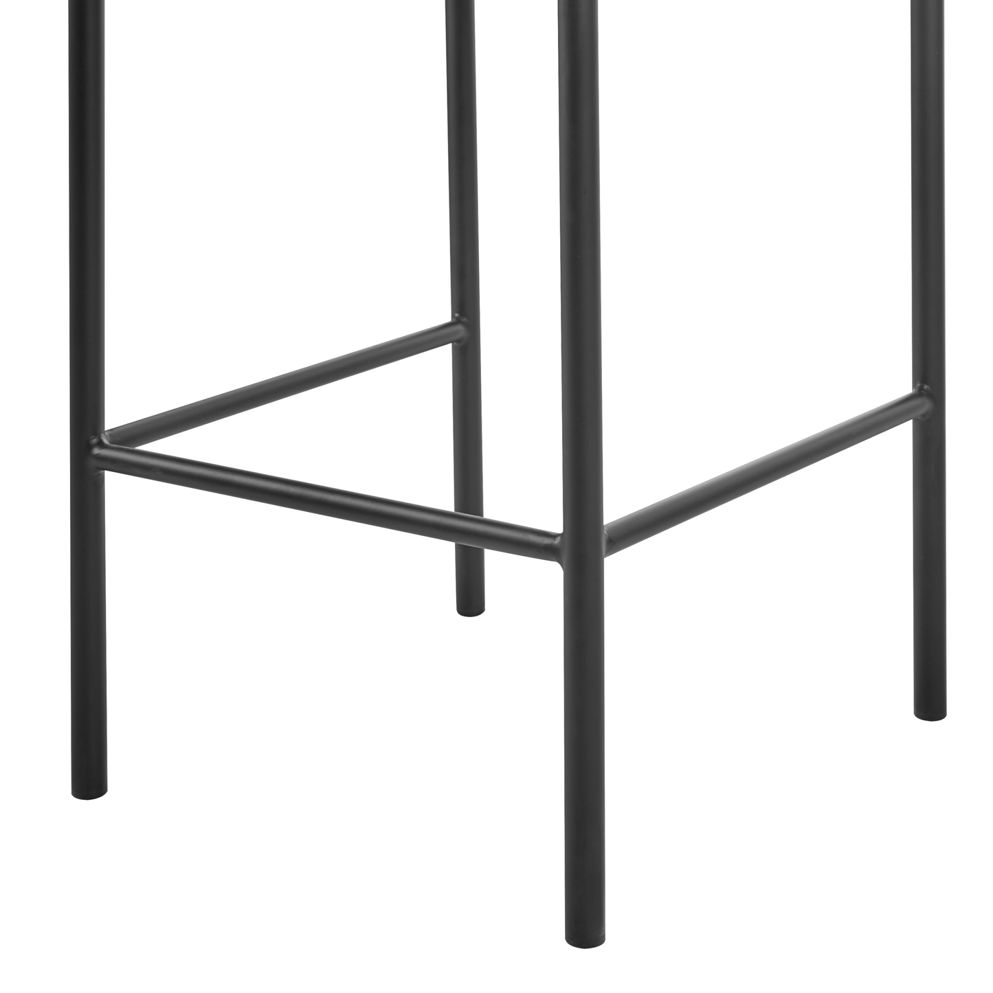 Bar Chair Set Of 2 White Boucle Upholstery Armless Black Metal Legs