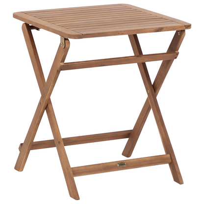 Acacia Living 3 Piece Folding Bistro Set Two Chairs And Table For Balcony Slatted Design