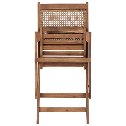 Acacia Living 3 Piece Folding Bistro Set Two Chairs And Table For Balcony Slatted Design