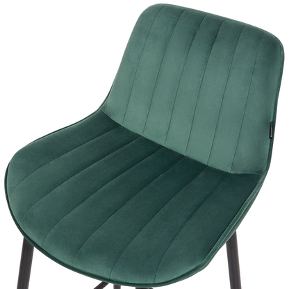 Velveten Emerald Bar Chairs Set Of 2 Armless With Black Steel Legs