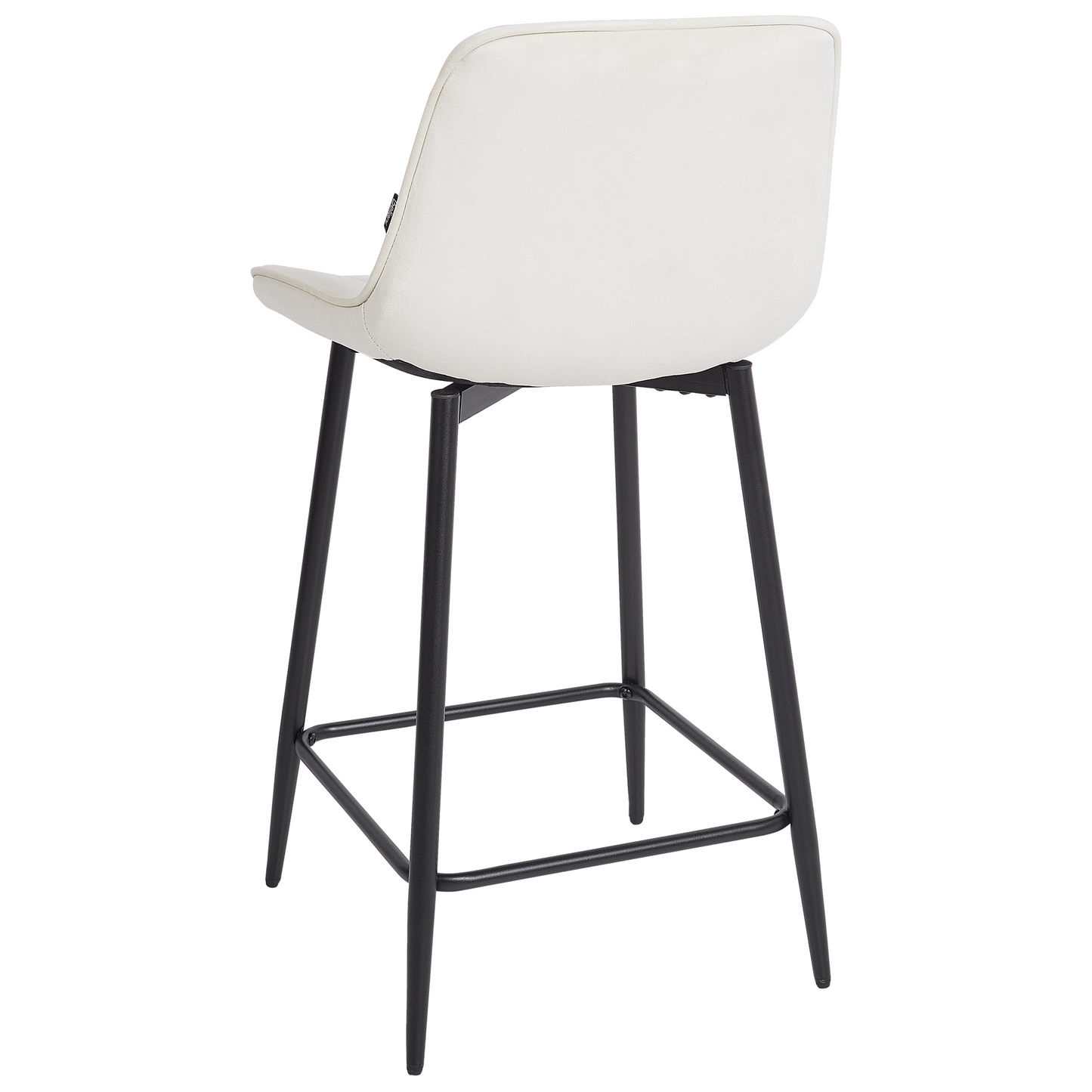 Velvet Bar Chairs Set Of 2 Light Beige Black Steel Legs