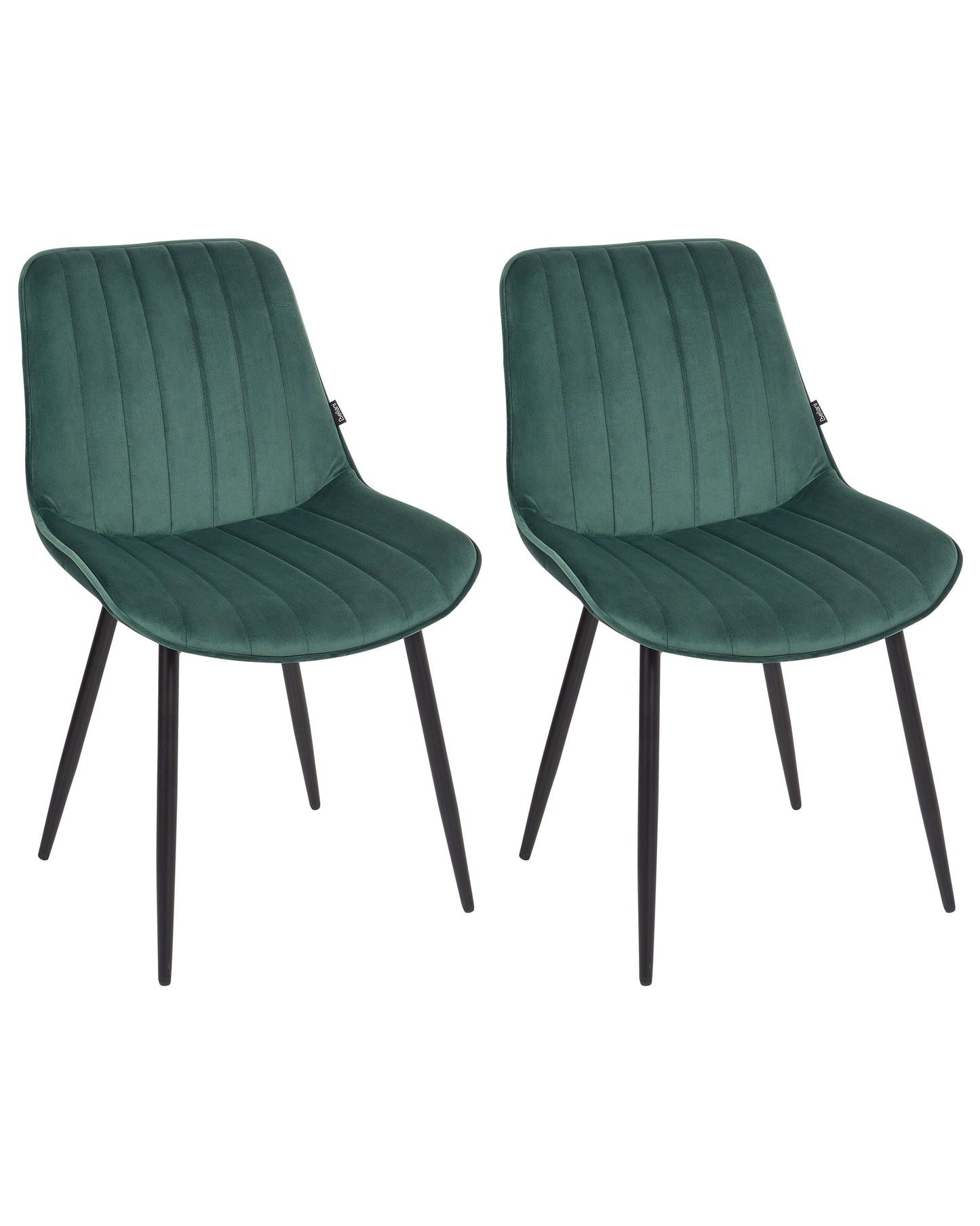 Emerald Velvet Armless Dining Chairs Set Of 2 Black Steel Legs