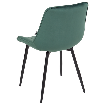 Emerald Velvet Armless Dining Chairs Set Of 2 Black Steel Legs