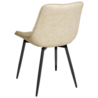 Light Beige Armless Faux Leather Dining Chairs Set Of 2 Modern Design