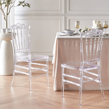 Transparent Vintage Inspired Dining Chairs Set Of 2 Clear Plastic For Modern Dining Room