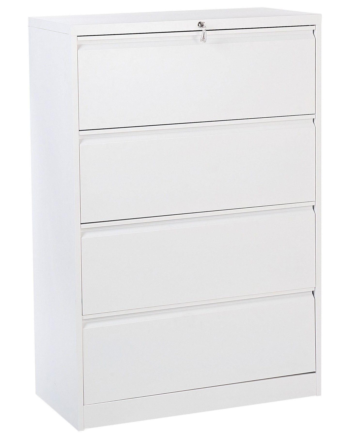 Apex Office Storage Unit White Steel 4 Drawer Locking Cabinet