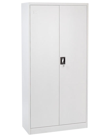 Home Office Storage Cabinet White Steel 2 Doors 5 Shelves