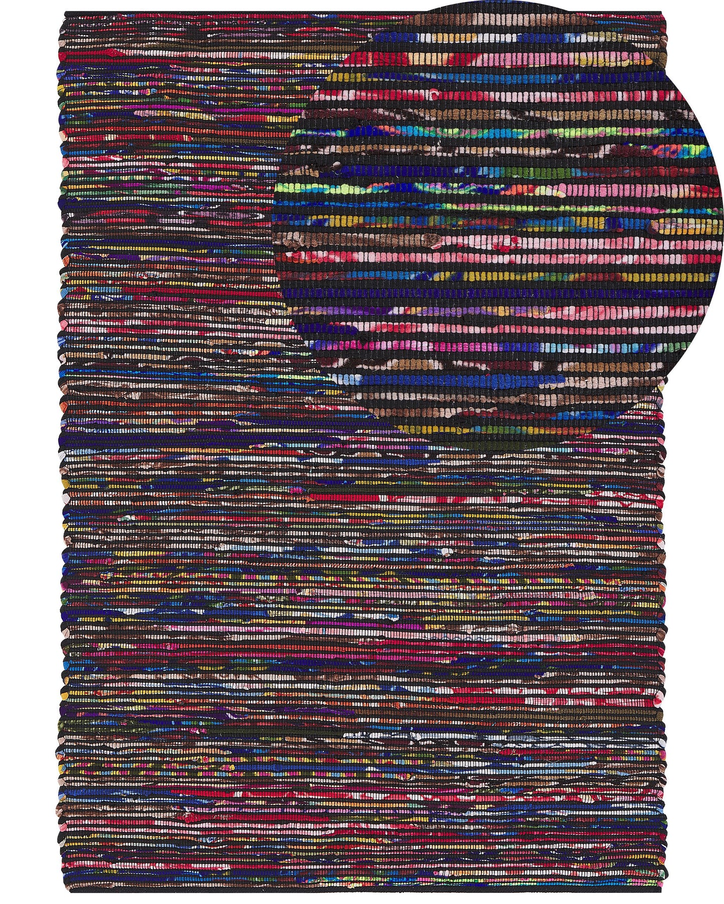 Dark Multicolour Cotton Rug 160 x 230cm Handmade Boho Eclectic