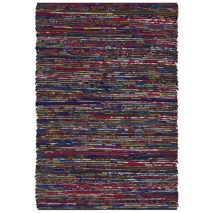Dark Multicolour Cotton Rug 160 x 230cm Handmade Boho Eclectic