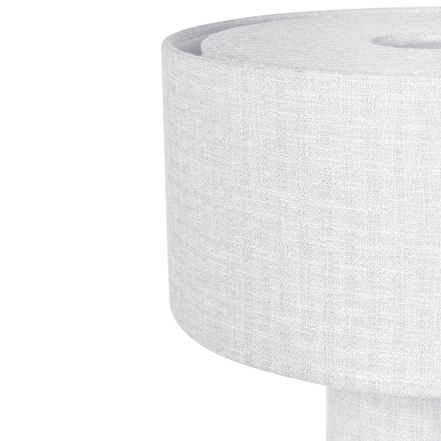 Bedside Table Lamp Grey Cotton Linen Drum Shade 30cm