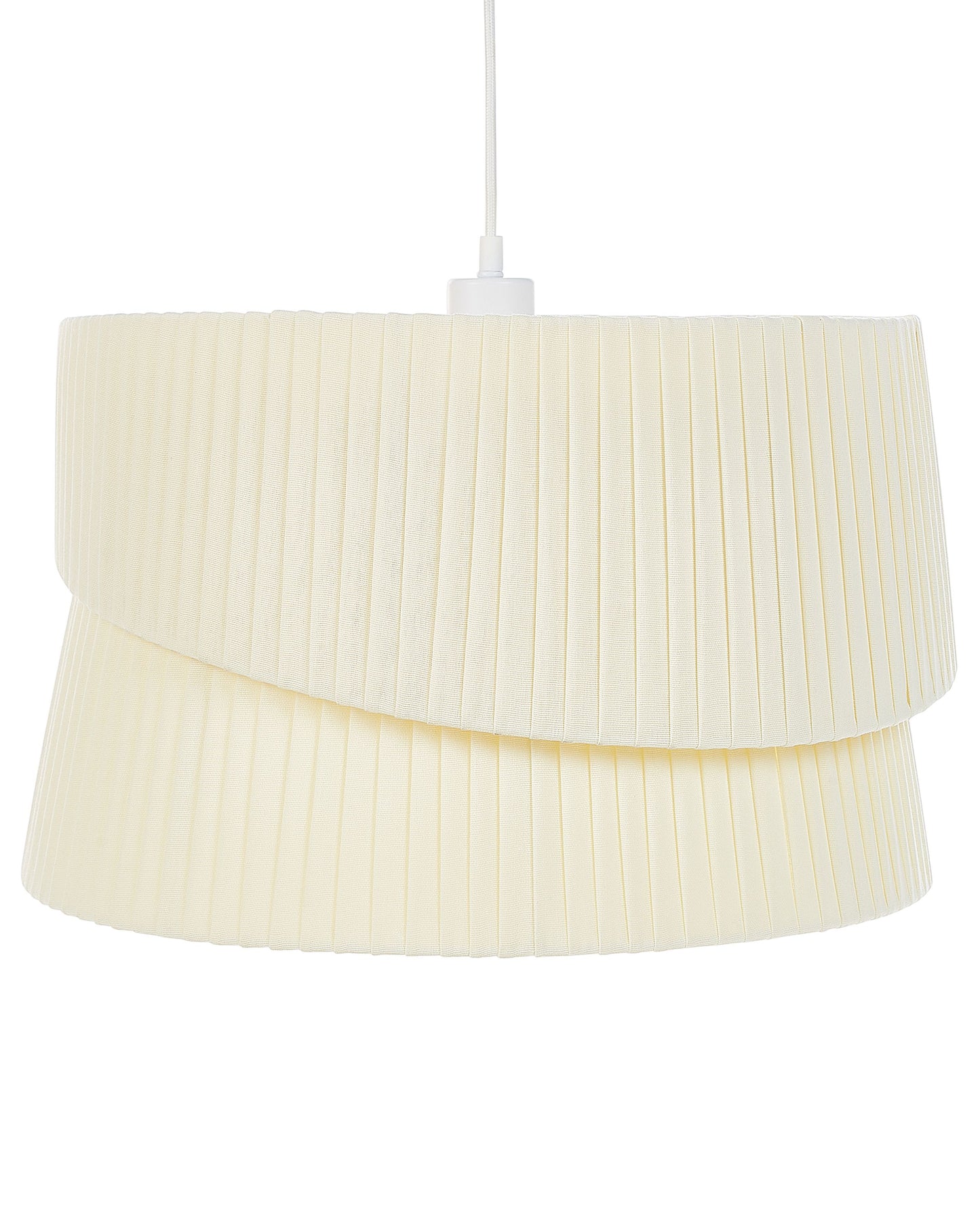 Pendant Lamp Beige 178cm Fabric Shade Boho Modern Light