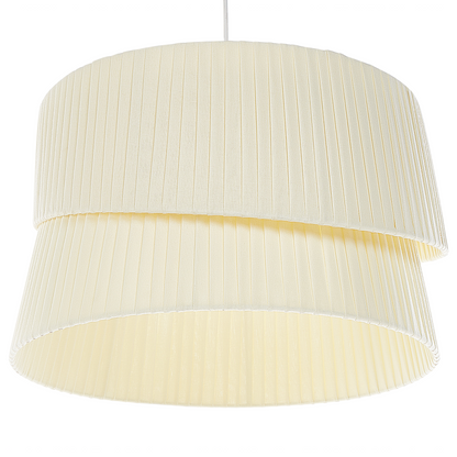 Pendant Lamp Beige 178cm Fabric Shade Boho Modern Light