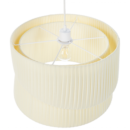 Pendant Lamp Beige 178cm Fabric Shade Boho Modern Light