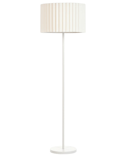 Floor Lamp Off-White 154cm Drum Shade Iron Base