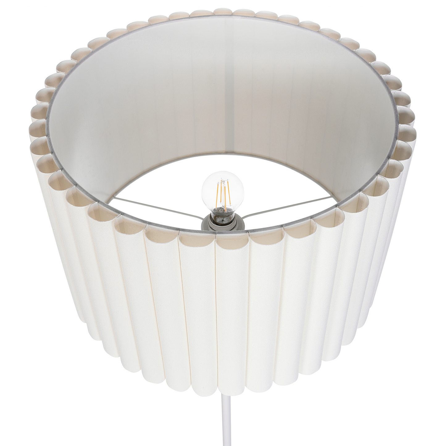 Floor Lamp Off-White 154cm Drum Shade Iron Base