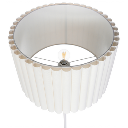 Floor Lamp Off-White 154cm Drum Shade Iron Base