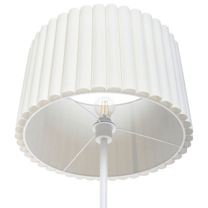 Floor Lamp Off-White 154cm Drum Shade Iron Base