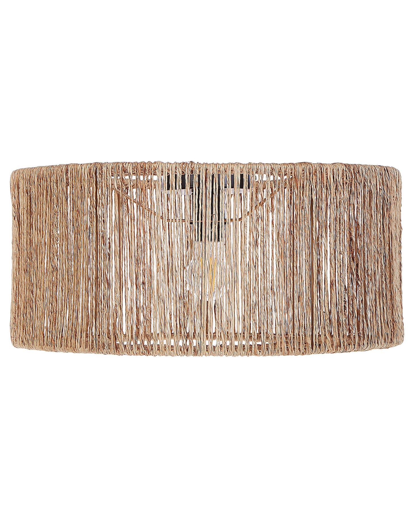 Ceiling Lamp Natural Jute Shade Black Iron Base