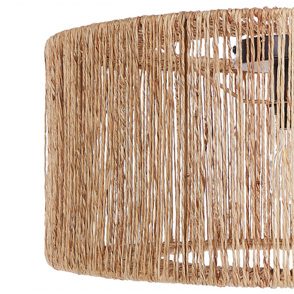 Ceiling Lamp Natural Jute Shade Black Iron Base