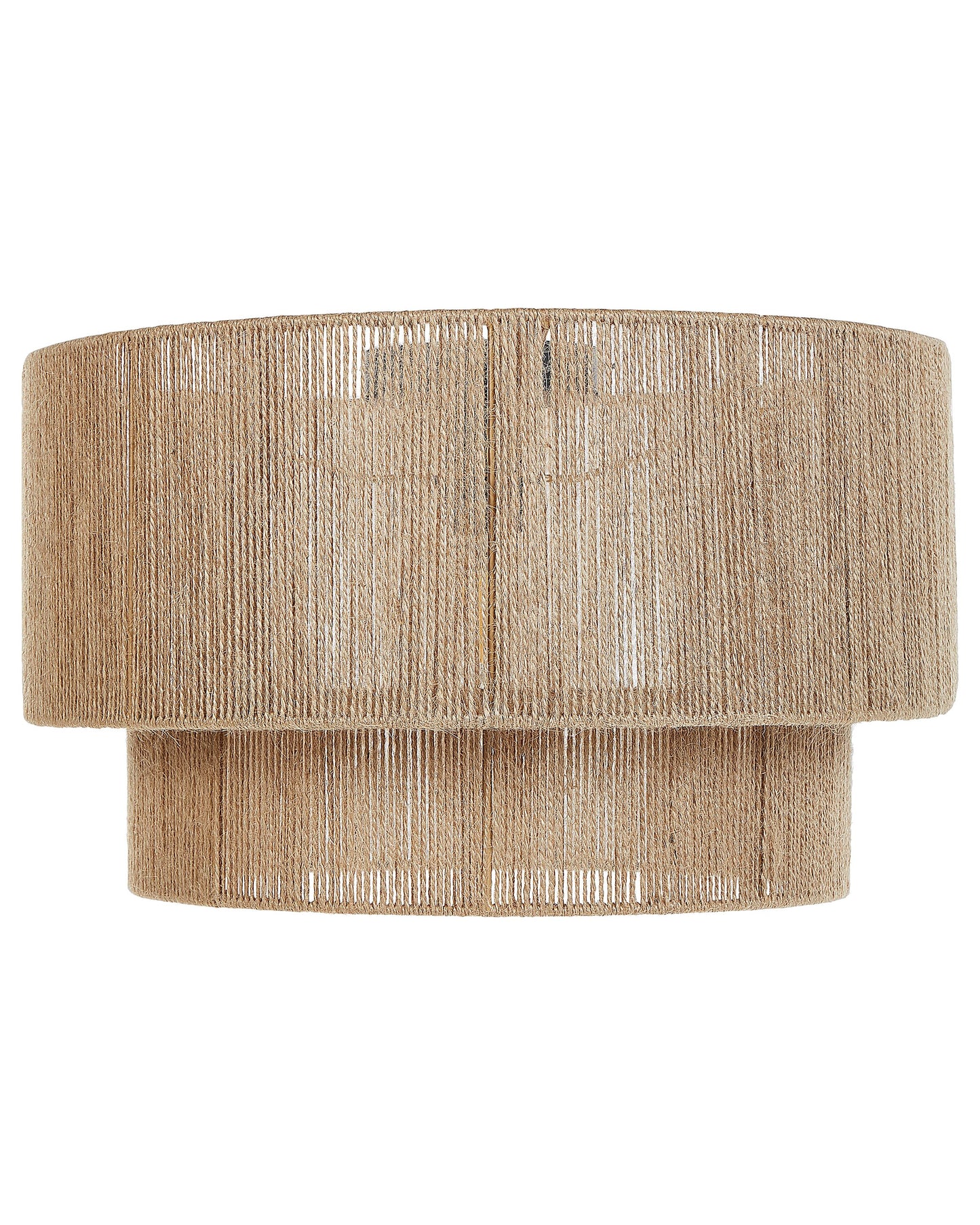 Ceiling Lamp Natural Jute Shade Black Iron Base Hanging Light For Living Room
