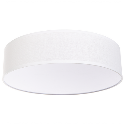 Ceiling Lamp White Paper Ring Shade 60cm Wicker Boho Flush Mount Living Room