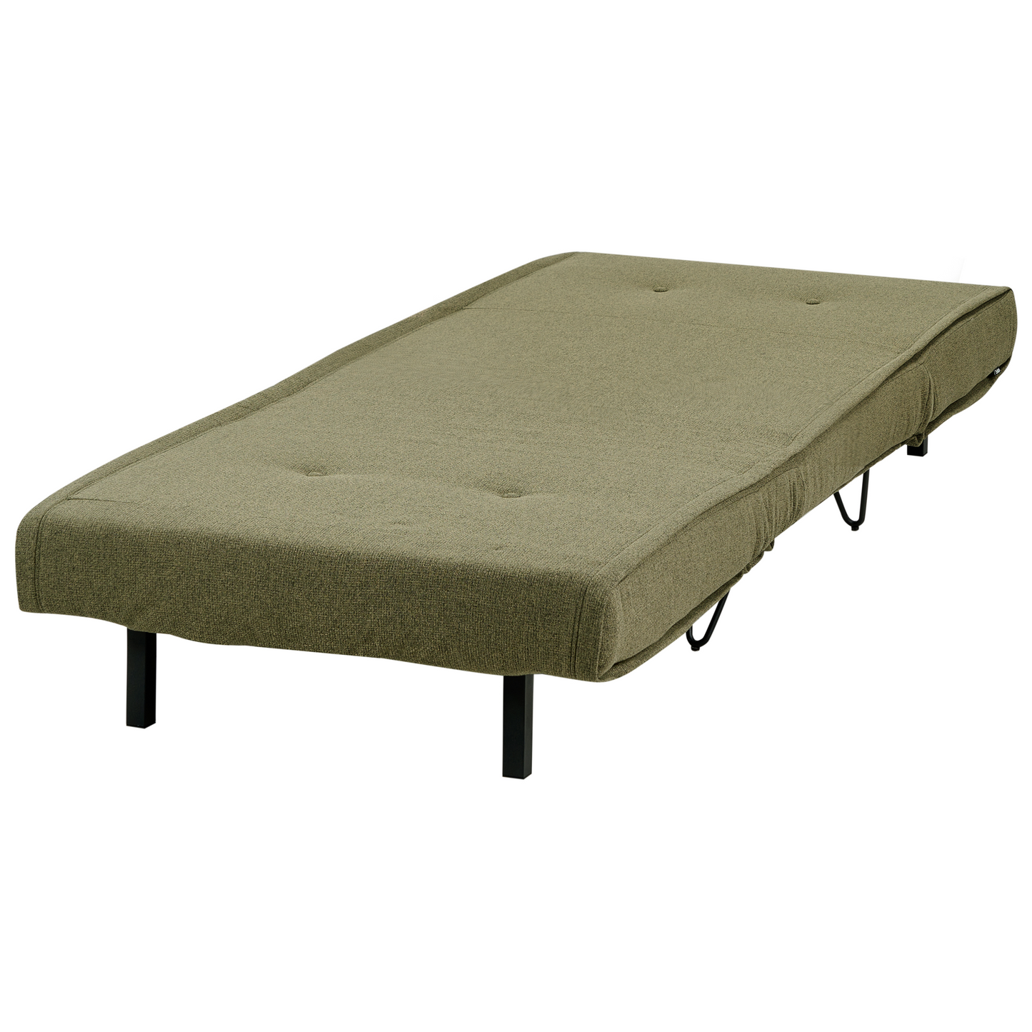 Small Olive Green Fabric Sofa Bed 1 Seater Fold-Out Sleeper