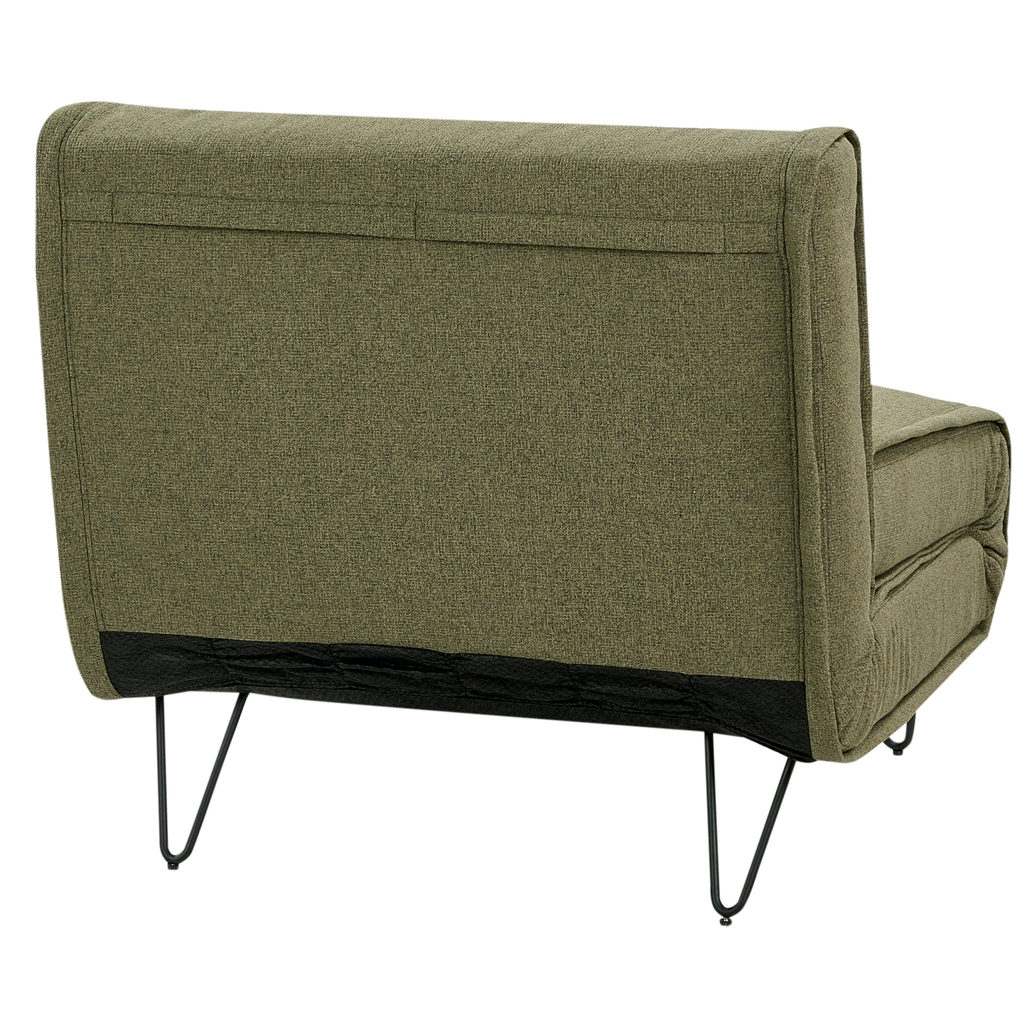 Small Olive Green Fabric Sofa Bed 1 Seater Fold-Out Sleeper