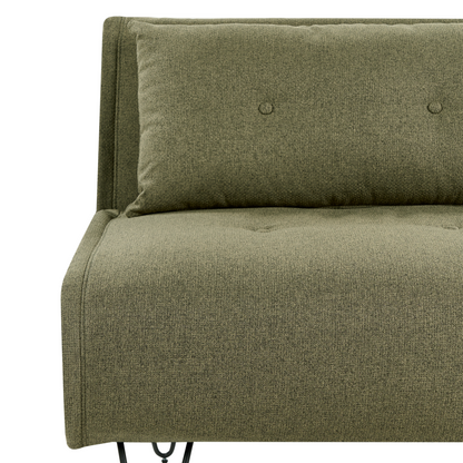 Small Olive Green Fabric Sofa Bed 1 Seater Fold-Out Sleeper
