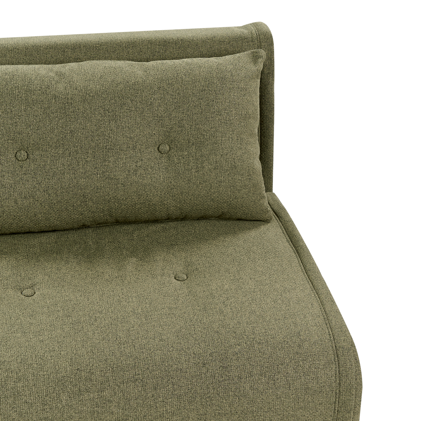 Small Olive Green Fabric Sofa Bed 1 Seater Fold-Out Sleeper