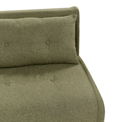 Small Olive Green Fabric Sofa Bed 1 Seater Fold-Out Sleeper