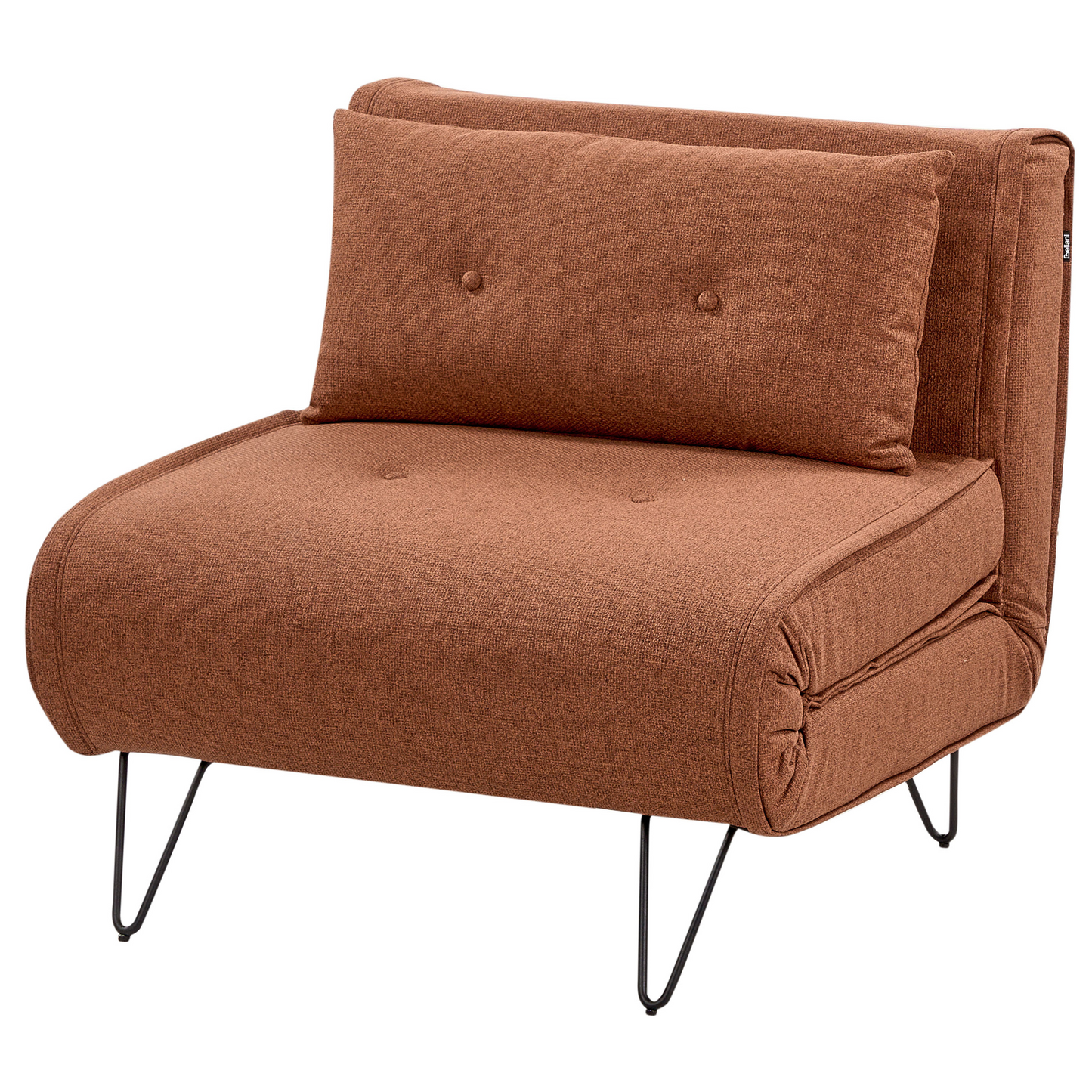 Orange Fabric 1 Seater Sofa Bed Fold Out Sleeper