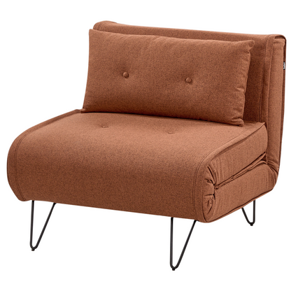 Orange Fabric 1 Seater Sofa Bed Fold Out Sleeper