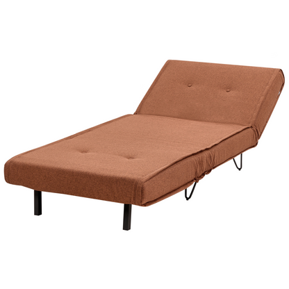 Orange Fabric 1 Seater Sofa Bed Fold Out Sleeper