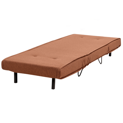 Orange Fabric 1 Seater Sofa Bed Fold Out Sleeper
