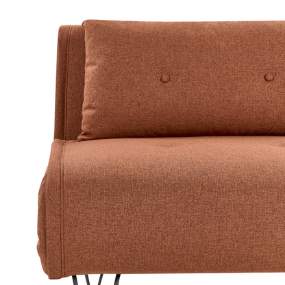 Orange Fabric 1 Seater Sofa Bed Fold Out Sleeper