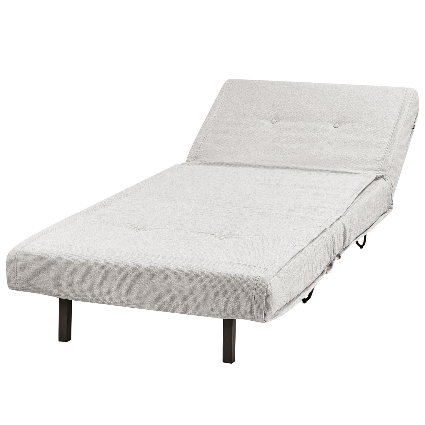 1 Seater Small Sofa Bed Light Grey Fabric Armless Sleeper