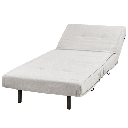 1 Seater Small Sofa Bed Light Grey Fabric Armless Sleeper
