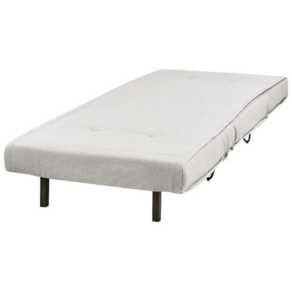1 Seater Small Sofa Bed Light Grey Fabric Armless Sleeper