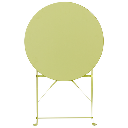 Lime Green 3 Piece Metal Folding Slatted Bistro Set