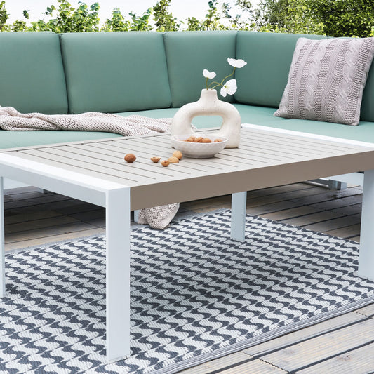 Taupe Aluminium Outdoor Coffee Table 120 x 170cm