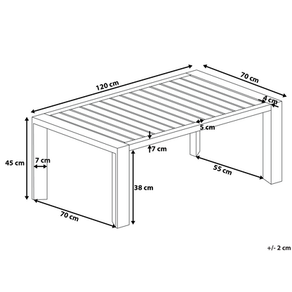 Taupe Aluminium Outdoor Coffee Table 120 x 170cm