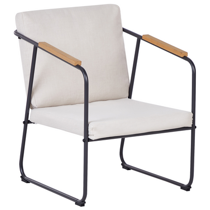 Steel Lounge Set 4 Seater Light Beige With Table