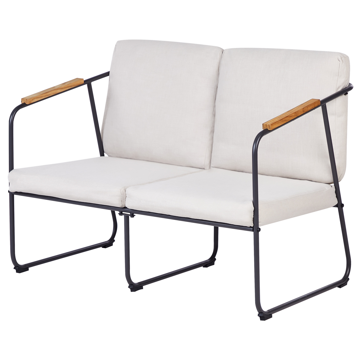 Steel Lounge Set 4 Seater Light Beige With Table