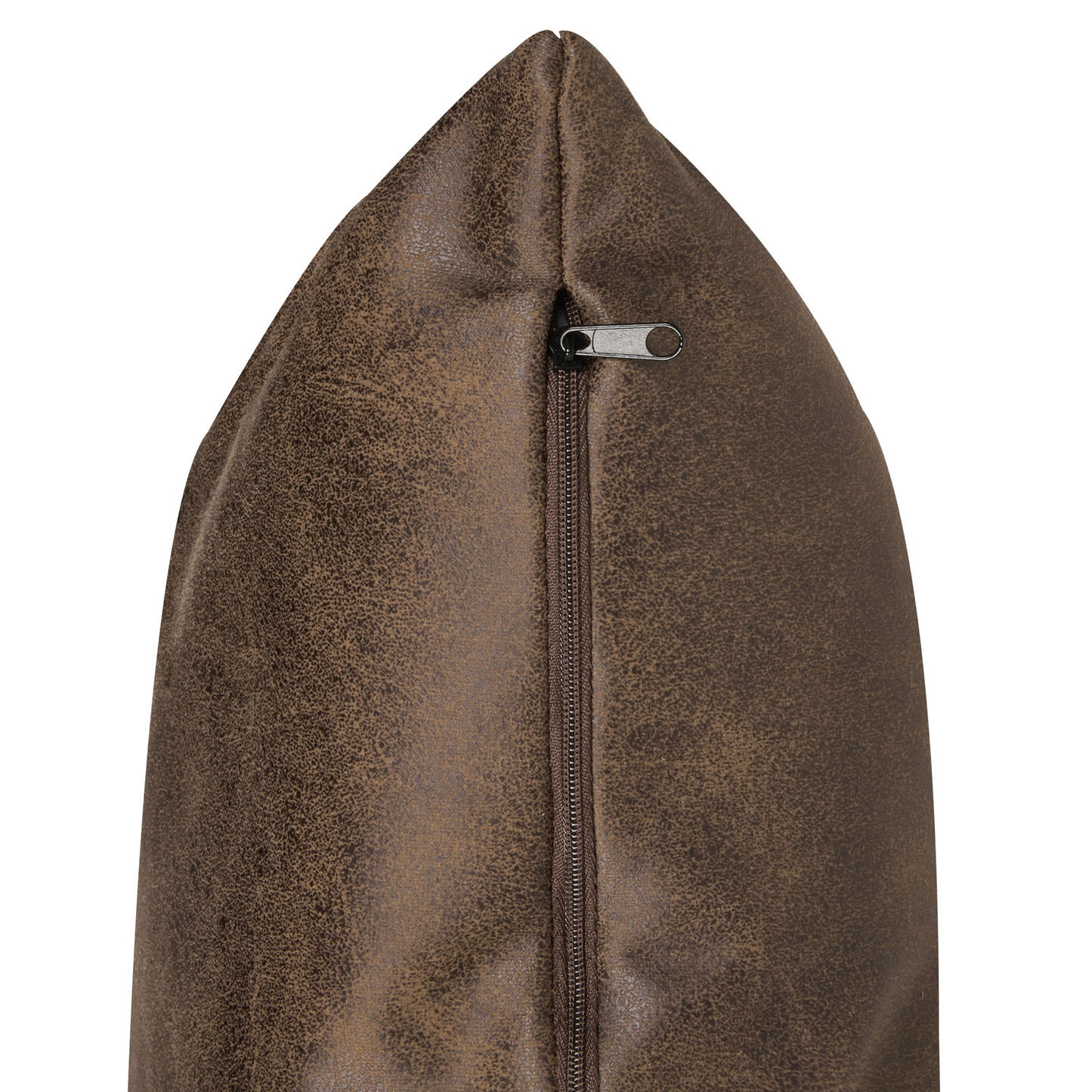 Armchair Cushioned Brown Faux Leather With Black Iron Legs